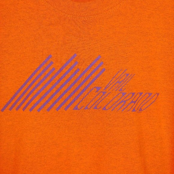 NWOT Vail Colorado Men's XL T Shirt Orange Purple Mountain Ski Town Short Sleeve - Picture 4 of 8